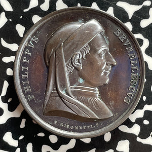 1840 Italy Filipo Brunelleschi Medal Lot#JM9838 42mm