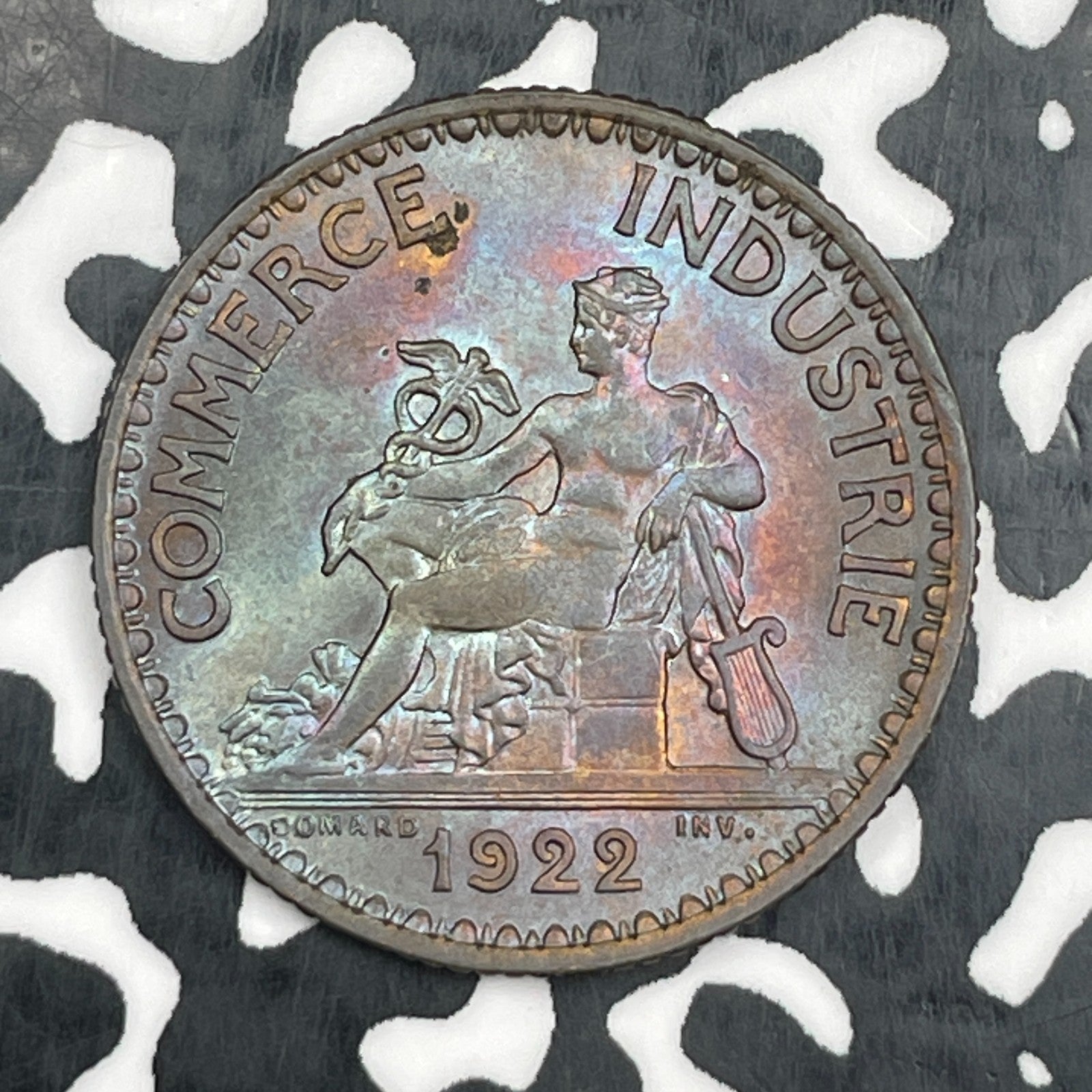 1922 France 1 Franc Lot#N2049 High Grade! Beautiful Toning!