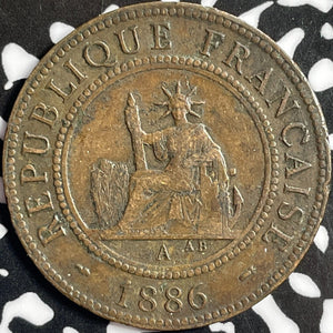 1886-A French Indo-China 1 Centime Lot#E0623