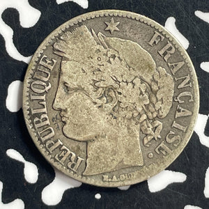 1872-A France 1 Franc Lot#T6849 Silver!