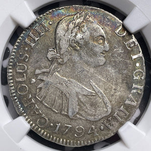 1794-NG M Guatemala 2 Reales NGC XF40 Lot#G7033 Silver!