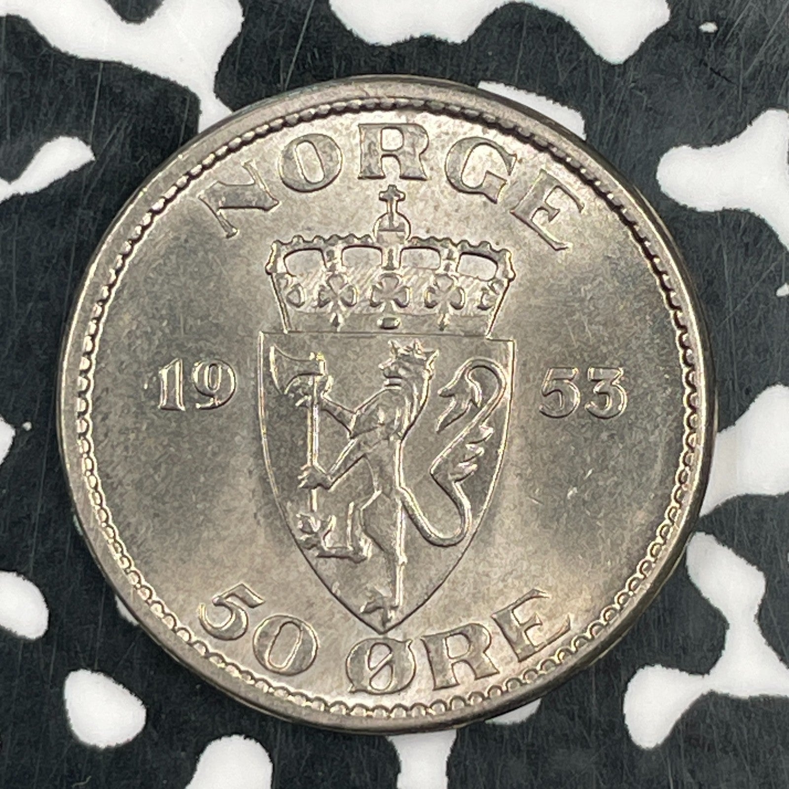 1953 Norway 50 Ore Lot#F7359 High Grade! Beautiful!