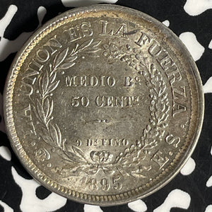 1895-PTS ES Bolivia 50 Centavos Lot#JM9208 Silver! High Grade! Beautiful!