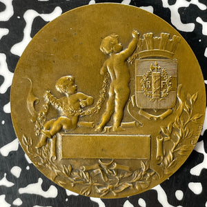 (1912) France Youth In Military Uniform Medal By Charles Marey Lot#OV1506 50mm