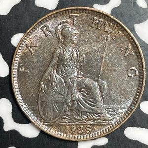 1928 Great Britain Farthing Lot#T2454 Nice!