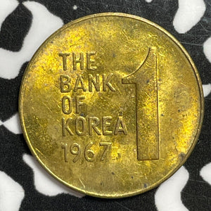 1967 Korea 1 Won Lot#E3510 High Grade! Beautiful!