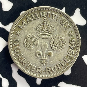 1946 Mauritius 1/4 Rupee Lot#T8619 Silver!