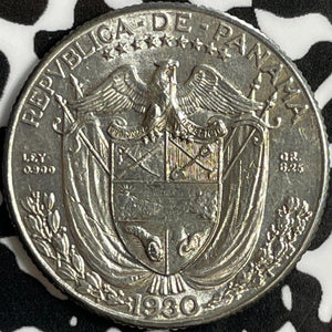 1930 Panama 1/4 Balboa Lot#D8861 Silver! Nice!
