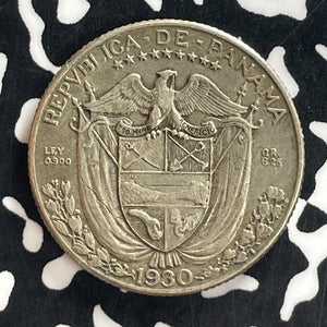 1930 Panama 1/4 Balboa Lot#T7640 Silver! Nice!