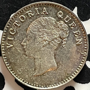1841 India 2 Annas Lot#JM9311 Silver! High Grade! Beautiful! KM#459