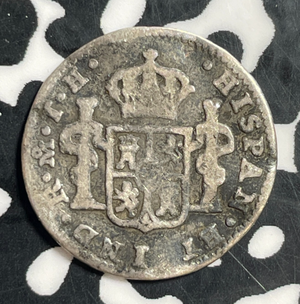 1810-Mo TH Mexico 1/2 Real Half Real Lot#T3159 Silver! Bent