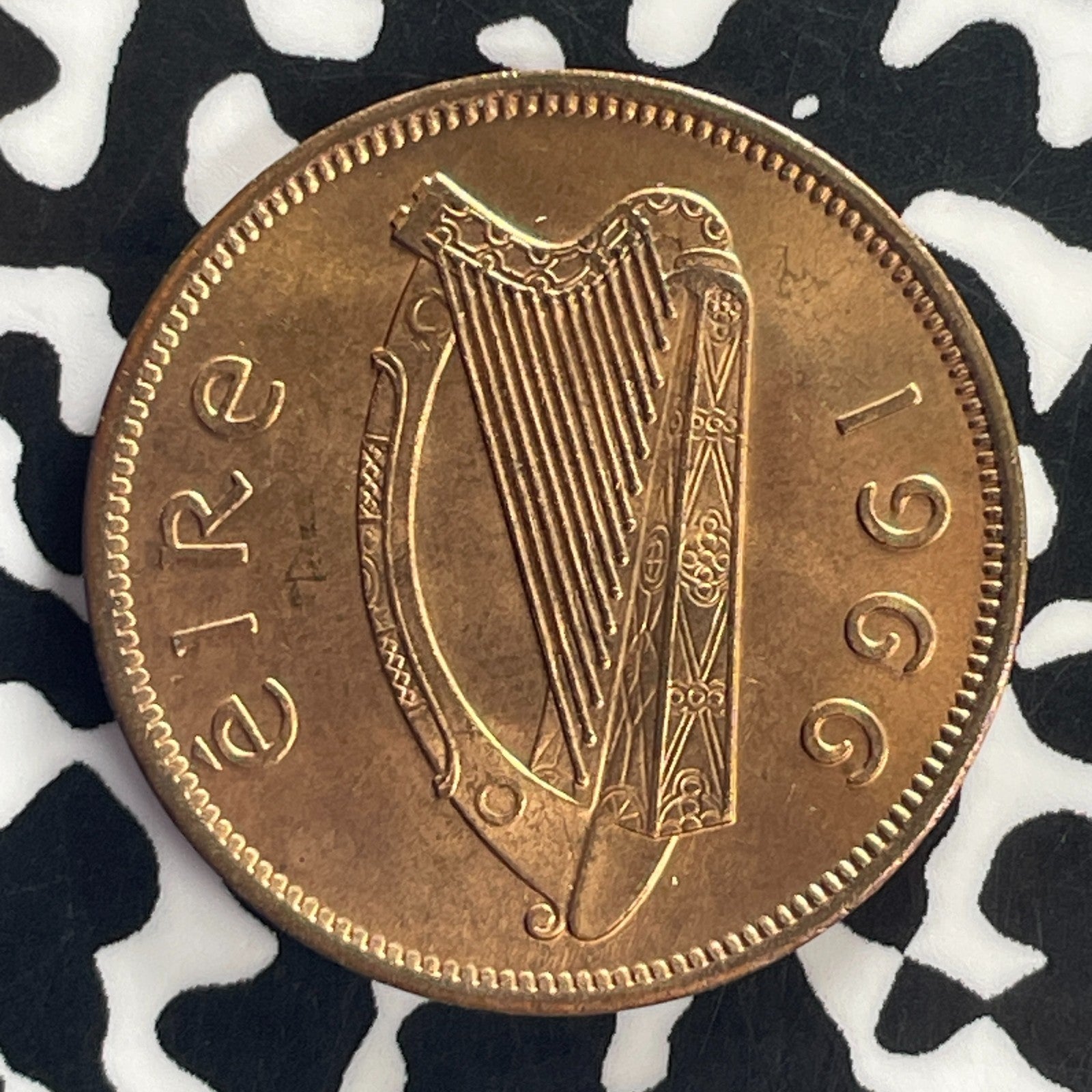 1966 Ireland 1/2 Penny Half Penny Lot#C4630 High Grade! Beautiful!
