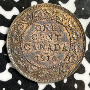 1916 Canada Large Cent Lot#E1943 Beautiful Detail, Old Cleaning