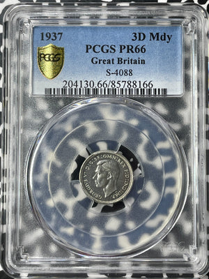 1937 Great Britain 4x Coin Maundy Set PCGS (PR65-66) Lot#MK85 Silver! Gem BU!