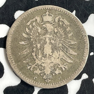 1876-C Germany 20 Pfennig Lot#T6950 Silver!