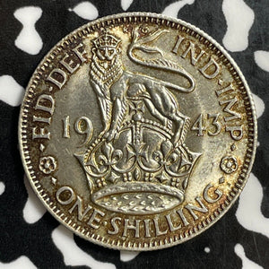 1943 Great Britain 1 Shilling Lot#E5298 Silver! High Grade! Beautiful!