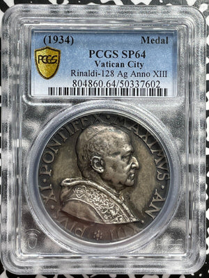 (1934) Vatican City Canonizations Of Year XIII Medal PCGS SP64 Lot#GV7959