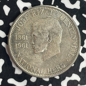 1961 Philippines 1/2 Peso Half Peso Lot#T8484 Silver! High Grade! Beautiful!