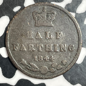 1844 Great Britain 1/2 Farthing Half Farthing Lot#T2845