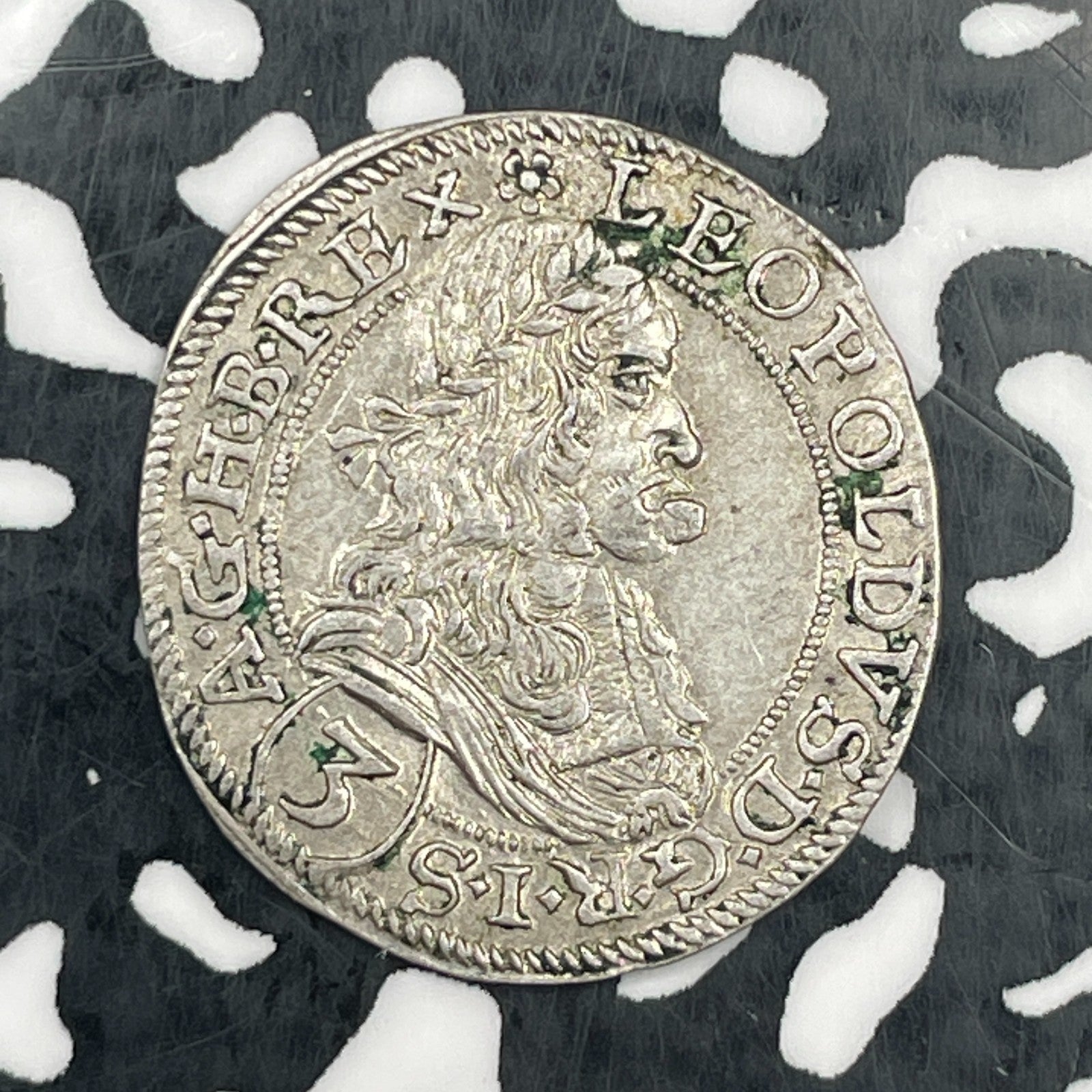 1669 Austria 3 Kreuzer Lot#JM2400 Silver! Nice!