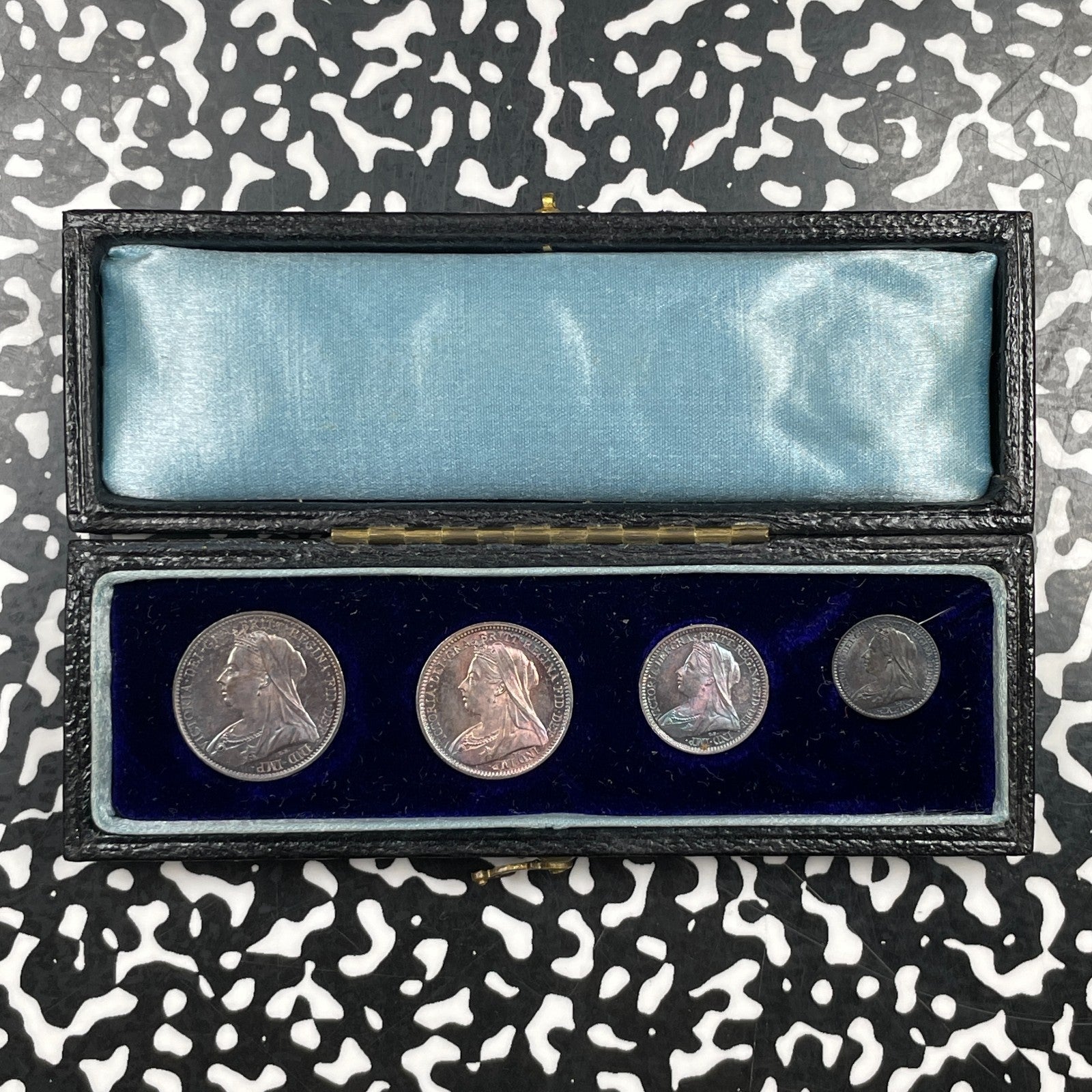 1899 Great Britain 4x Coin Maundy Mint Set Lot#OV1984 Silver! Beautiful Toning!