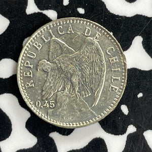 1915-So Chile 5 Centavos Lot#C1061 Silver! High Grade! Beautiful!