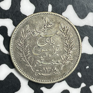 1891-A Tunisia 50 Centimes Lot#T6740 Silver! Nice!