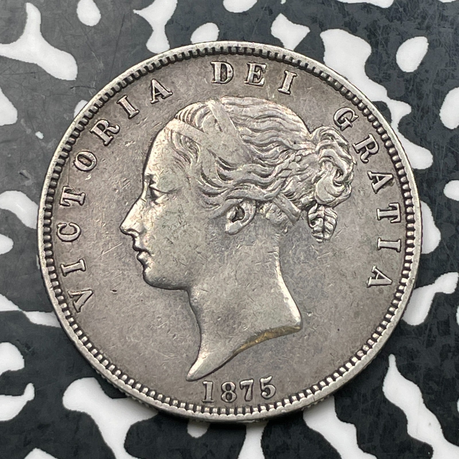 1875 Great Britain Victoria 1/2 Crown Lot#JM2232 Silver! Nice!