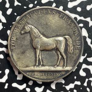(1918) Sweden Gustaf V Horse Breeding Medal Lot#JM9532 Silver! 43mm