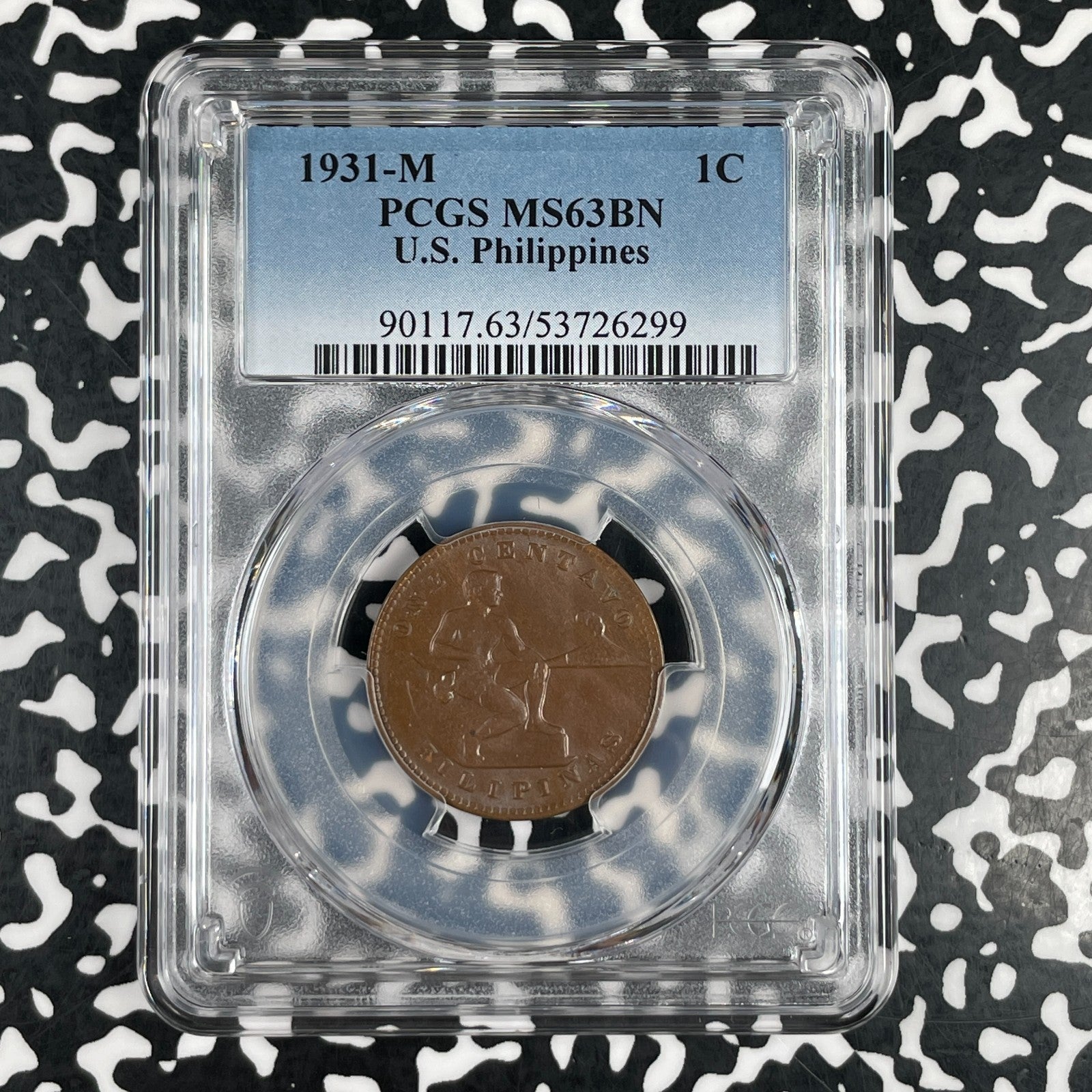 1931-M U.S. Philippines 1 Centavo PCGS MS63BN Lot#G3841 Choice UNC!