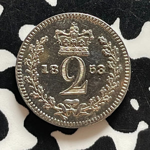 1853 G.B. Victoria Maundy 2 Pence Lot#JM9344 Silver! High Grade! Beautiful!