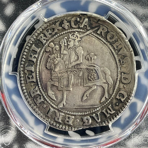 (1625) G.B. Charles I 1/2 Crown PCGS Plugged-VF Detail Lot#G941 Silver! Scarce!