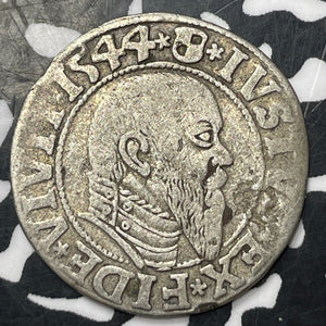 1544 Germany Prussia Albrecht Von Brandenburg 1 Groschen Lot#JM8583 Silver!