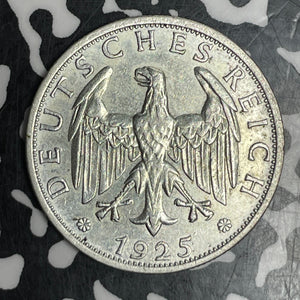 1925-E Germany 2 Mark Lot#T6155 Silver! Old Cleaning