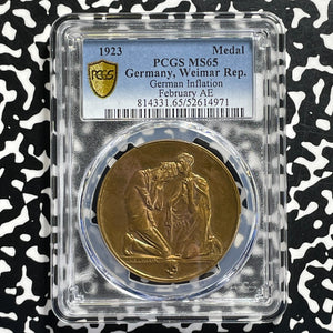 1923 Germany February Hyperinflation Medal PCGS MS65 Lot#G1011 Gem BU!