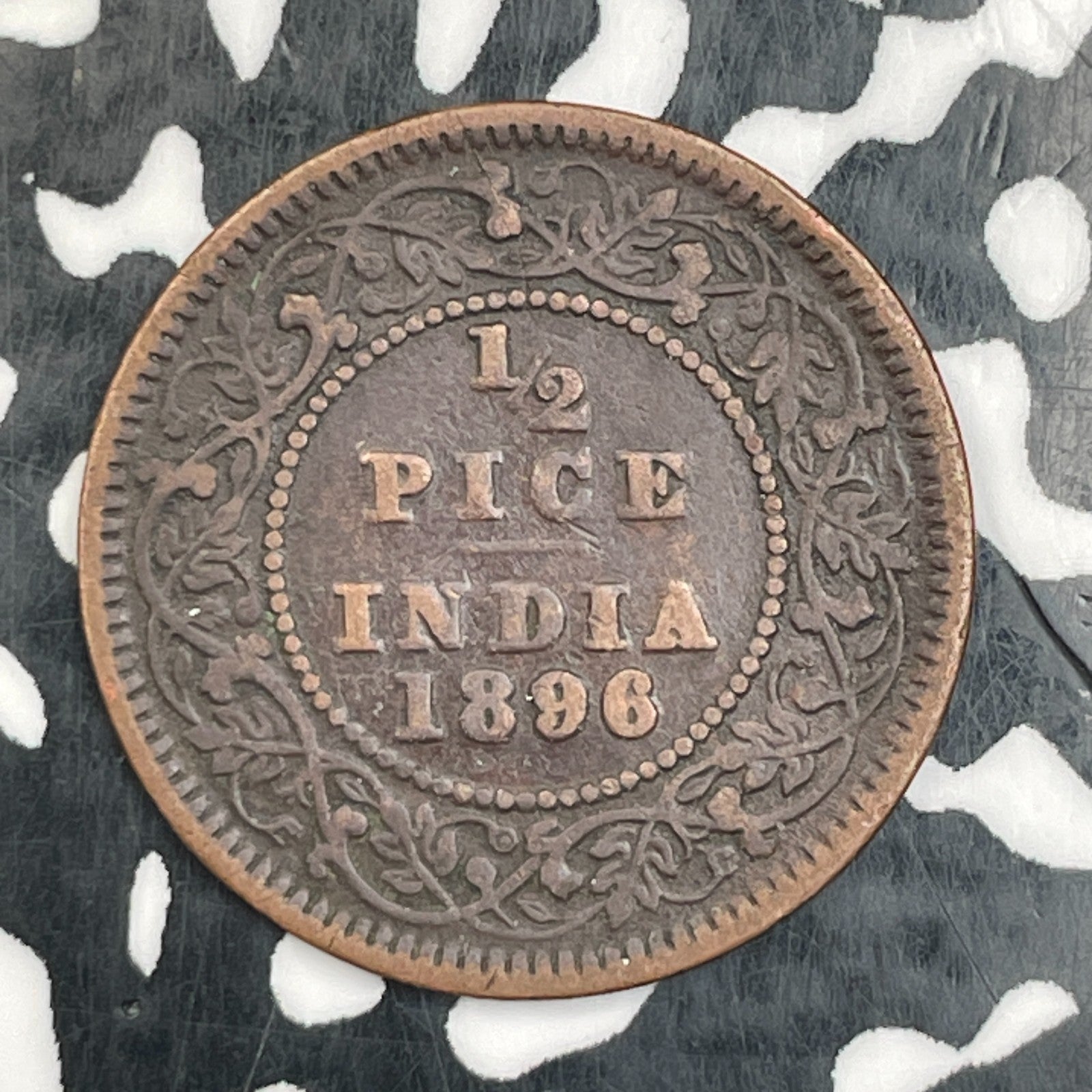 1896 India 1/2 Pice Half Pice Lot#F9955