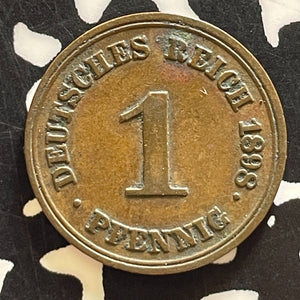 1898-F Germany 1 Pfennig Lot#T4150 Better Date