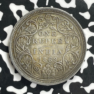 1862 India 1 Rupee Lot#C0182 Silver!