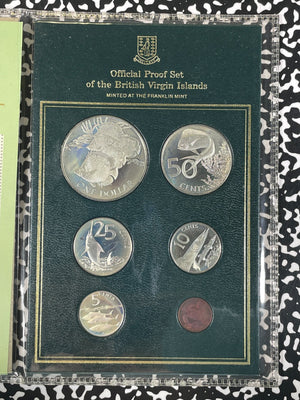 1985 British Virgin Islands 6x Coin Proof Set Lot#B2594 Silver! W/ Case & C.O.A.