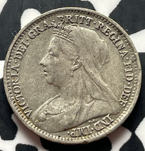 1898 Great Britain 3 Pence Threepence Lot#T8967 Silver!