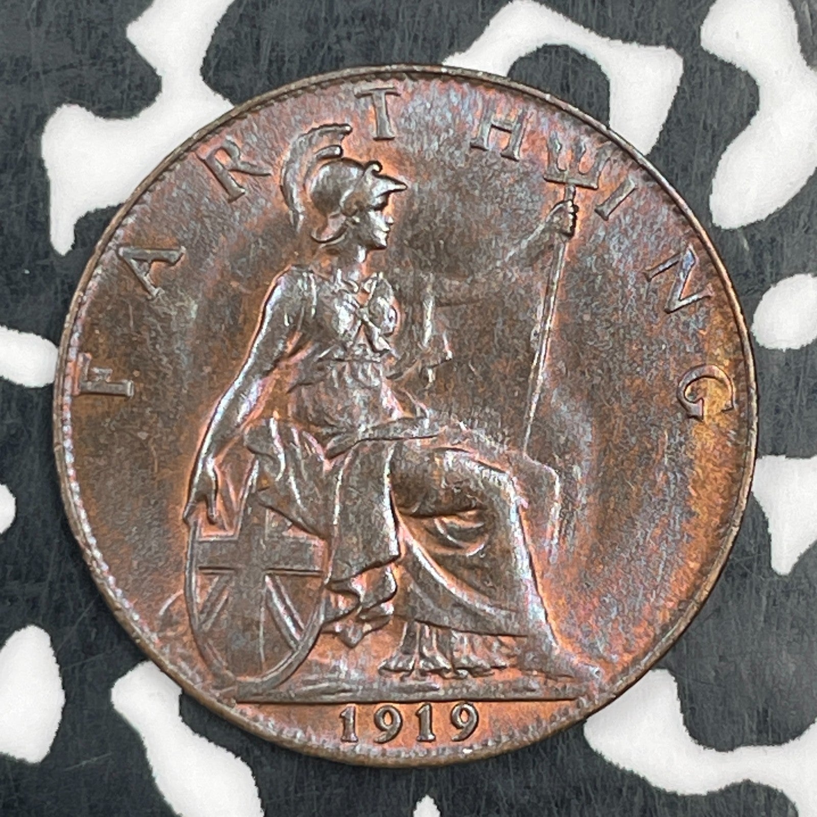 1919 Great Britain 1 Farthing Lot#F9021 High Grade! Beautiful!