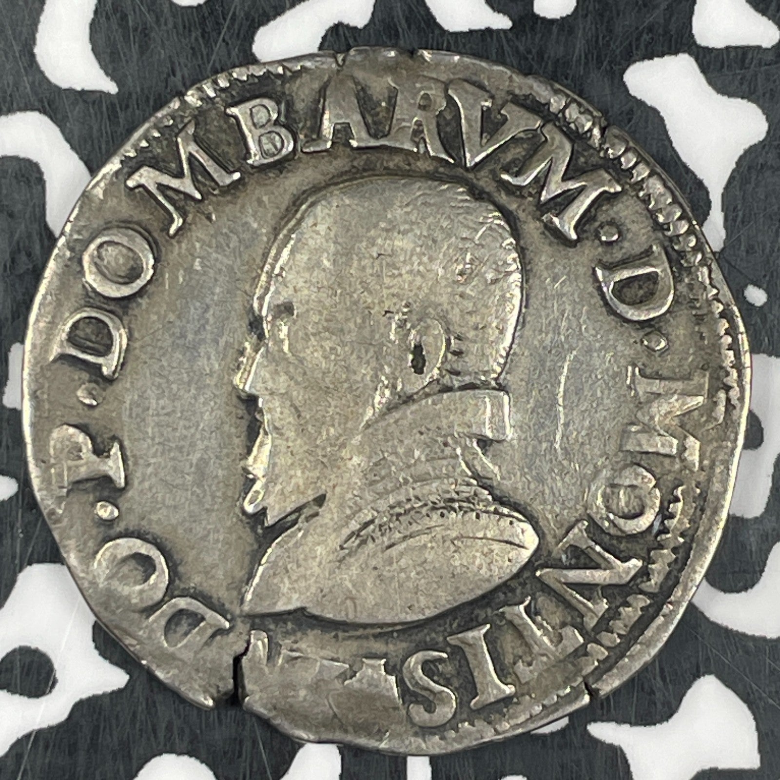 1577 France Dombes Louis II 1 Testone Lot#JM0696 Silver! Bordeau-1056