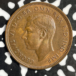 1944 Great Britain 1/2 Half Penny Lot#E2332 High Grade! Beautiful!