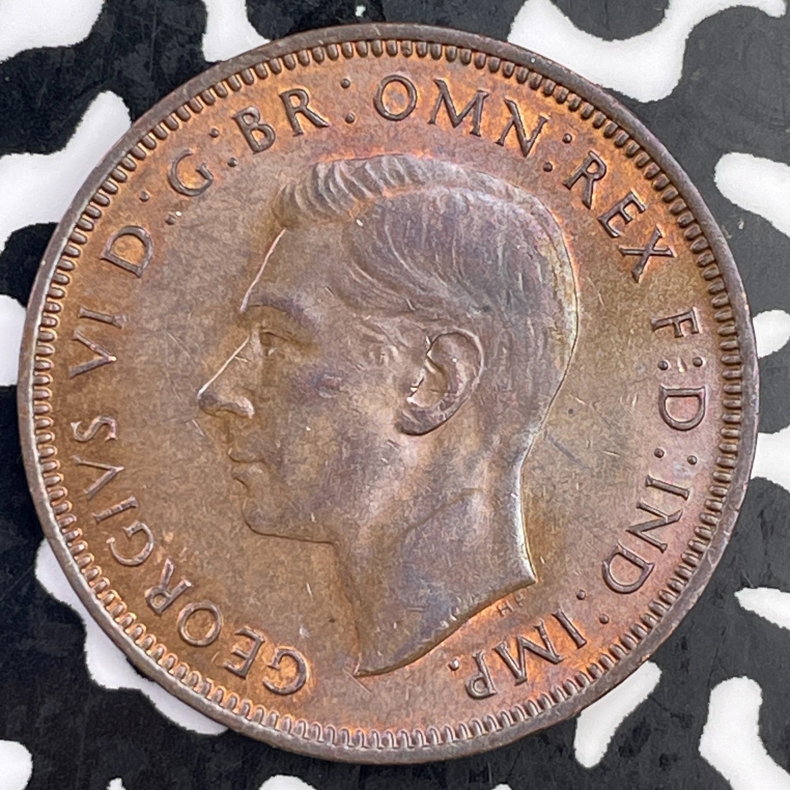 1944 Great Britain 1/2 Penny Half Penny Lot#F3289 High Grade! Beautiful!