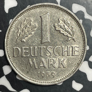 1959-F West Germany 1 Mark Lot#T2559 Nice! Better Date