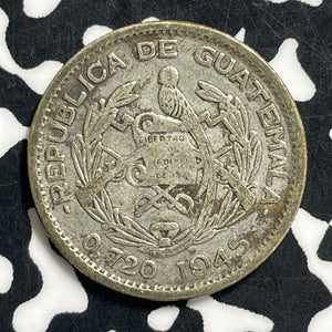 1945 Guatemala 10 Centavos Lot#C0496 Silver!