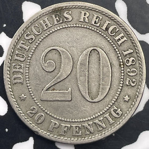 1892-A Germany 20 Pfennig Lot#C1408