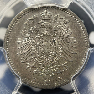 1874-E Germany 20 Pfennig PCGS MS62 Lot#G9346 Silver! Nice UNC! J-5