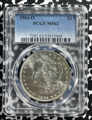 1904-O U.S. $1 Morgan Dollar PCGS MS62 Lot#G428 Silver! Nice UNC!