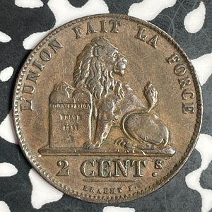 1864 Belgium 2 Centimes Lot#T2468 Nice!